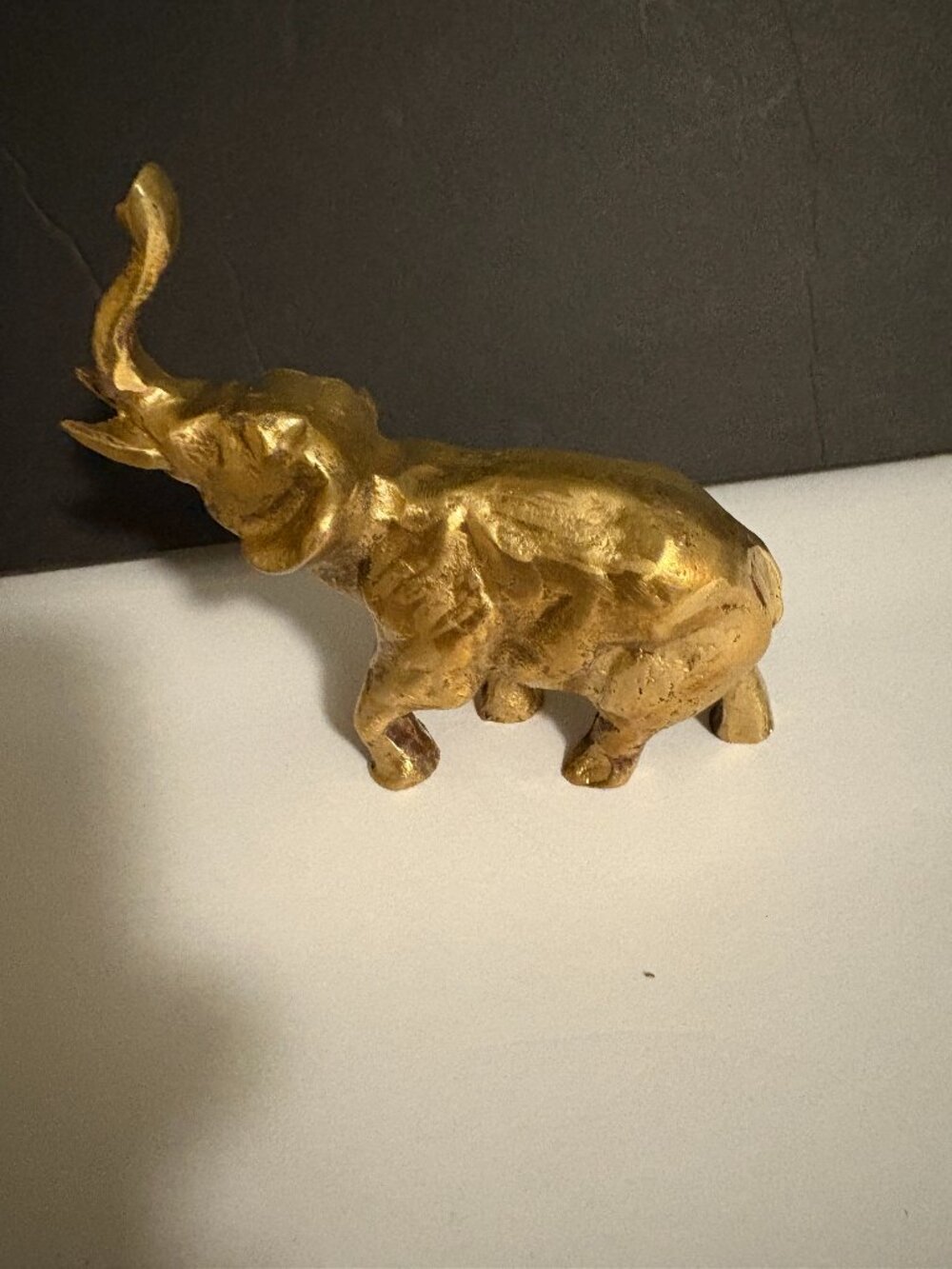 Vintage Brass Elephant Sculpture